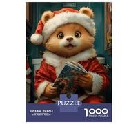 1000 Pieces Puzzles for Teenagers Christmas Bear Reading Puzzle for Adults Hands-on Game Hand Speed Race Unique Birthday And Gifts 38x26cm/1000pcs