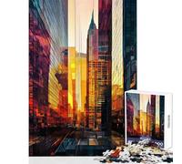 1000 Pieces Puzzles for Teenagers Cityscape with Glass Buildings Educational Games Learning Educational Toy Wall Decor Improving Love between Couples (38X26CM)