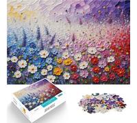 1000 Pieces Puzzles for teenagers Colorful Flower Field Painting Familienaktivität Verbessern Sie das Gedächtnis50x70cm