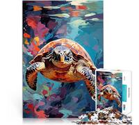 1000 Pieces Puzzles for teenagers Colorful Sea Turtle Painting - Vivid Instincts Familienaktivität tolles Geschenk50x70cm