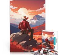1000 Pieces Puzzles for teenagers Cowboy Sunset lustige Spiele für die ganze Familie Geburtstagsgeschenk, Geschenke, Wandkunst75x50cm