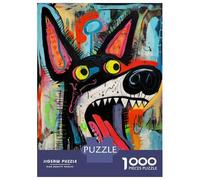 1000 Pieces Puzzles for Teenagers Crazy Dog Art Puzzles for Adults Relaxing Games Staycation Kill Time Deal As Gifts for The Whole Family 70x50cm/1000pcs