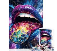 1000 Pieces Puzzles for Teenagers Crystal Tongue And Lips, Abstract Art, Cosmic Sparkle Fun Peaceful Family Home Activity Heartwarming Festive Present Choice (50X75cm)