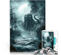 1000 Pieces Puzzles for teenagers Cthulhu rising Familienspiel zum Stressabbau, schwierige Herausforderung Geburtstagsgeschenk38x26cm