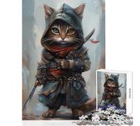 1000 Pieces Puzzles for Teenagers Cute Assassins Chibi Cat Puzzle For Teenagers Difficult Hard Help The Brain Exercise Christmas Birthday Gifts (38x26cm)