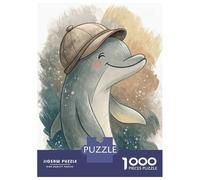 1000 Pieces Puzzles for Teenagers Cute Dolphin Wearing A Hat Adult Jigsaw Toy Wall Decor Perfect Decoration Unique Birthday And Gifts 70x50cm/1000pcs