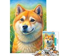 1000 Pieces Puzzles for Teenagers Cute Shiba Inu Dog Breed Help The Brain Exercise Learning Educational Toy Wall Decor Suitable for People Aged 14 And Above (50X75CM)
