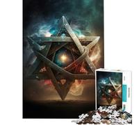 1000 Pieces Puzzles for Teenagers D Illuminated Merkaba Help The Brain Exercise Learning Educational Toy Wall Decor Suitable for People Aged 14 And Above (50X75CM)