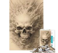 1000 Pieces Puzzles for Teenagers Decadent Skull Help The Brain Exercise Learning Educational Toy Wall Decor Suitable for People Aged 14 And Above (38X26CM)