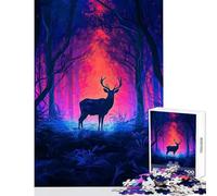 1000 Pieces Puzzles for Teenagers Deer in The Mystical Fores Hands-on Game Difficult Challenge Educational Toy Improving Love between Couples (38X52CM)