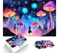1000 Pieces Puzzles for teenagers Dreamy Cityscape with Mushrooms Lernspiele eignet sich ideal als Geschenk für die ganze Familie38x26cm