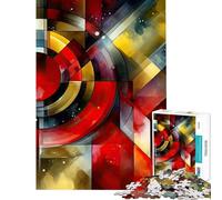 1000 Pieces Puzzles for Teenagers Dynamic Geometric Art Help The Brain Exercise Learning Educational Toy Wall Decor Suitable for People Aged 14 And Above (38X26CM)