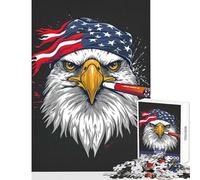 1000 Pieces Puzzles for Teenagers Eagle American Flag Puzzle For Teenagers Difficult Hard Help The Brain Exercise Christmas Birthday Gifts (50x75cm)