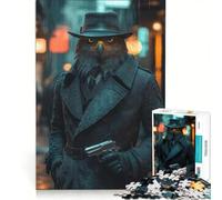 1000 Pieces Puzzles for Teenagers Eagle-headed Detective in The Rain, Educational Games, Wall Decoration, Improving Love between Couples 50x75cm