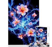 1000 Pieces Puzzles for Teenagers Electric Flowers in The Dark Hands-on Game Precision Cutting Anti-Stress Toys Improving Love between Couples (52X38cm)