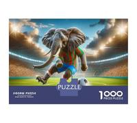1000 Pieces Puzzles for Teenagers Elephant Soccer Player on Stadium Jigsaws for Adults Brain Teaser Game But Fun And Humorous Deal As Gifts for The Whole Family 52x38cm/1000pcs