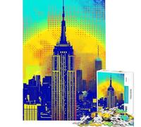 1000 Pieces Puzzles for Teenagers Empire State Building Skyline Puzzle for Adults Relax Games Enhance Memory Unique Birthday And Gifts (size 38x26cm)