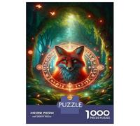 1000 Pieces Puzzles for Teenagers Enchanted Forest Fox Art Print Jigsaw for Adults DIY Toys Home Decoration Deal As Gifts for The Whole Family 52x38cm/1000pcs