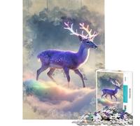 1000 Pieces Puzzles for Teenagers Ethereal Deer in Cloudy Landscape Help The Brain Exercise For Family Fun Educational Games for 14+ Puzzle Game Offered (50x75cm)