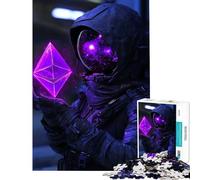 1000 Pieces Puzzles for Teenagers Ethereum Crypto Astronaut Toy Intellectual Game Educational Games Stress Reliever Birthday Gifts (Size 50x75cm)