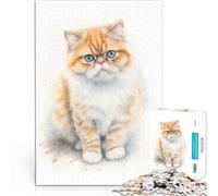 1000 Pieces Puzzles for teenagers Exotic Shorthair Sketch Herausfordernd Schwierig Geeignet für die Schreibtischdekoration38x26cm