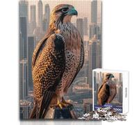 1000 Pieces Puzzles for Teenagers Falcon Over Dubai Ideal Peaceful Indoor Pastime Superior Precision Cut Play Toy Size 50x75cm