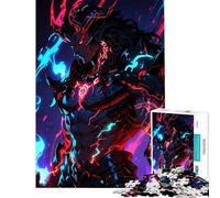 1000 Pieces Puzzles for Teenagers Fiery Demon Warrior Help The Brain Exercise Learning Educational Toy Wall Decor Suitable for People Aged 14 And Above (38X52CM)