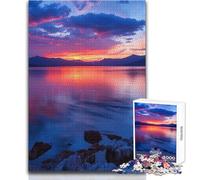 1000 Pieces Puzzles for Teenagers Fiery Sky Reflections Ideal Peaceful Indoor Pastime Superior Precision Cut Play Toy Size 50x75cm