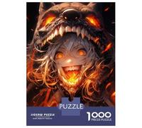 1000 Pieces Puzzles for Teenagers Fiery Wolf Girl Jigsaws for Adults Brain Teaser Game But Fun And Humorous Deal As Gifts for The Whole Family 38x26cm/1000pcs