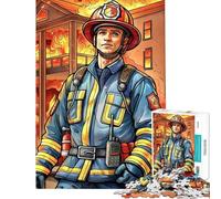 1000 Pieces Puzzles for Teenagers Firefighter Burning Building Puzzle for Adults DIY Toys Hand Speed Race Deal As Gifts for The Whole Family (size 38x52cm)