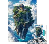1000 Pieces Puzzles for Teenagers Floating Temple Island Help The Brain Exercise Learning Educational Toy Wall Decor Suitable for People Aged 14 And Above (50X75CM)