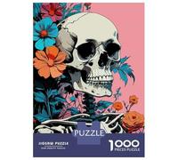 1000 Pieces Puzzles for Teenagers Floral Skeleton Pop Art 4 Puzzle for Adults DIY Toys Difficult Challenge Help The Brain Exercise 38x26cm/1000pcs