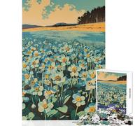 1000 Pieces Puzzles for Teenagers Flower Blue Forget Me Not Family Games Tough Challenge Anti-Stress Toys Unique Birthday And Gifts (38x52cm)