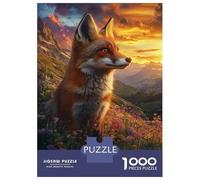 1000 Pieces Puzzles for Teenagers Fox in Wildflowers at Sunset-1 Jigsaws for Adults Brain Teaser Game But Fun And Humorous Deal As Gifts for The Whole Family 38x26cm/1000pcs