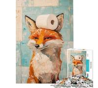 1000 Pieces Puzzles for Teenagers Fox with Toilet Paper Help The Brain Exercise For Family Fun Educational Games for 14+ Puzzle Game Offered (38x26cm)