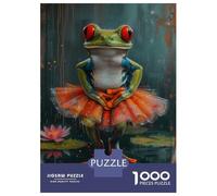 1000 Pieces Puzzles for Teenagers Frog in A Tutu Puzzles for Adults Relaxing Games Staycation Kill Time Deal As Gifts for The Whole Family 38x26cm/1000pcs