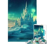 1000 Pieces Puzzles for Teenagers Frozen Castle Aurora Borealis Help The Brain Exercise Learning Educational Toy Wall Decor Suitable for People Aged 14 And Above (38X52CM)