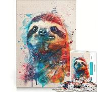 1000 Pieces Puzzles for Teenagers Funny Sloth Watercolor, Educational Games, Analysis And Logic, Birthday Present, Gifts, 38x26cm