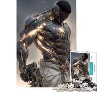 1000 Pieces Puzzles for Teenagers Futuristic Warrior with Glowing Armor Challenging To Complete Difficult Challenge DIY Toys for And from 14 Years And over (38x52cm)