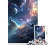 1000 Pieces Puzzles for Teenagers Galaxy Outer Space Anti-Stress Toys Art Work Gift Brain Teaser Game with Matching Poster And Trivia Sheet Size 38x26cm