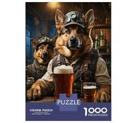 1000 Pieces Puzzles for Teenagers German Shepherd Beer Dogs Adult Puzzles Relaxing Games Precision Cutting Unique Birthday And Gifts 70x50cm/1000pcs