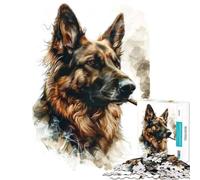 1000 Pieces Puzzles for Teenagers German Shepherd Cannanbis Help The Brain Exercise Learning Educational Toy Wall Decor Suitable for People Aged 14 And Above (50X75cm)