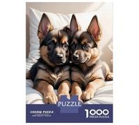 1000 Pieces Puzzles for Teenagers German Shepherd Pup Jigsaw Puzzle Hands-on Game Staycation Kill Time Unique Birthday And Gifts 52x38cm/1000pcs