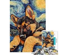1000 Pieces Puzzles for Teenagers German Shepherd Puppy Puzzle for Adults DIY Toys Hand Speed Race Deal As Gifts for The Whole Family (size 38x26cm)