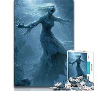 1000 Pieces Puzzles for Teenagers Ghostly Woman in Cemetery Unique Challenge Game Family Activities Funny Gift (size 50x75cm)