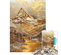 1000 Pieces Puzzles for Teenagers Gilded Matterhorn Majesty Jigsaw for Adults Brain Teaser Game Pattern Assembly Help The Brain Exercise (Size 38x26cm)