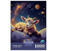 1000 Pieces Puzzles for Teenagers Goat Kid Lying Space Jigsaws for Adults Brain Teaser Game But Fun And Humorous Deal As Gifts for The Whole Family 70x50cm/1000pcs