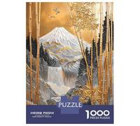 1000 Pieces Puzzles for Teenagers Golden Fuji Bamboo Falls Jigsaws for Adults Relaxing Games Hand Speed Race Stress Reduction Gifts 52x38cm/1000pcs