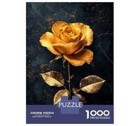 1000 Pieces Puzzles for Teenagers Golden Rose on Black Jigsaws for Adults Relaxing Games Hand Speed Race Stress Reduction Gifts 38x26cm/1000pcs
