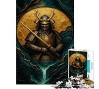 1000 Pieces Puzzles for Teenagers Golden Samurai Warrior with Sword Jigsaw for Adults Brain Teaser Game Pattern Assembly Help The Brain Exercise (Size 50x75cm)